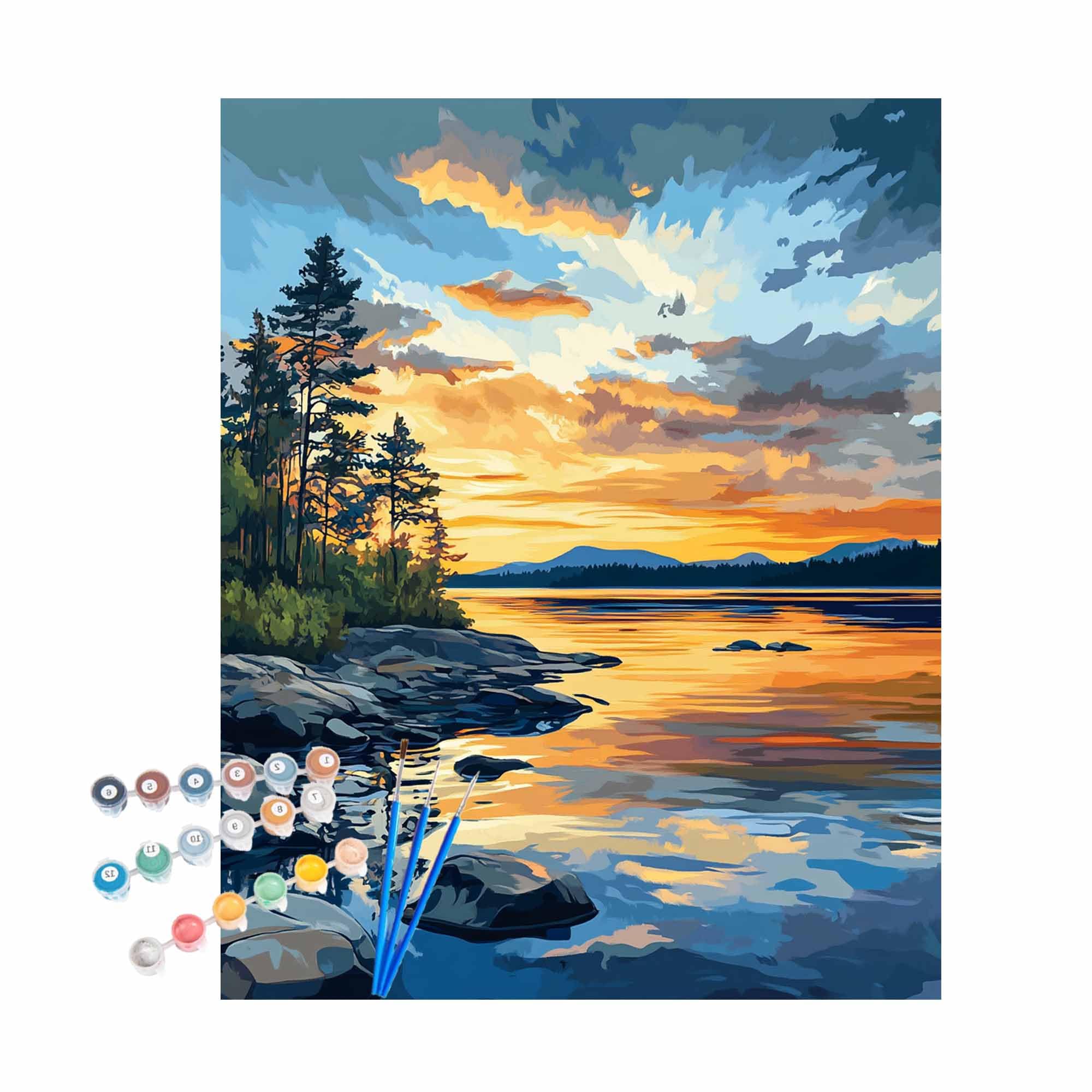 Amazon.com: Paint by Numbers Lake Champlain, Landscape Paint